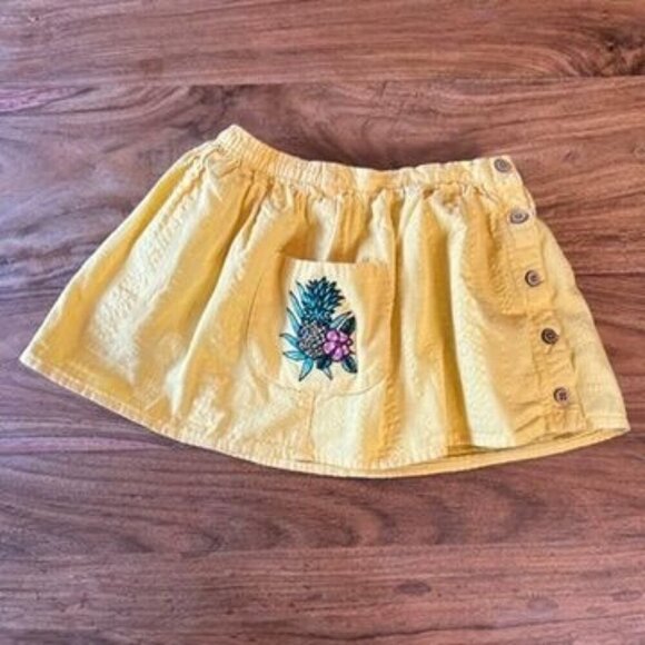 Genuine Kids From OshKosh Yellow Aloha Button-Front Cotton Skirt 3T - Picture 1 of 11